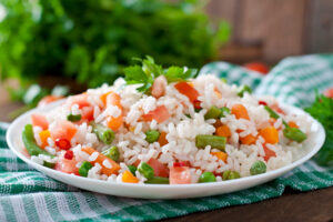 Arroz Branco Vitaminado com Legumes Coloridos