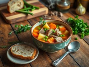 Sopa Clássica de Legumes com Carne em Cubos