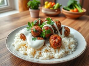 Köfte de Carne com Iogurte à Moda Brasileira